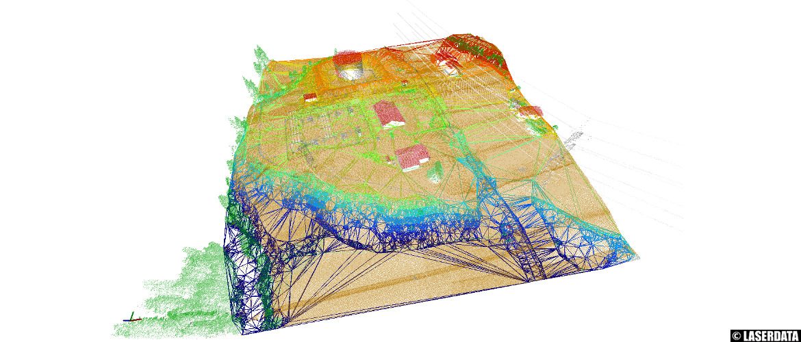 ALS point cloud thinning by surface roughness and derived TIN model (3D Viewer)